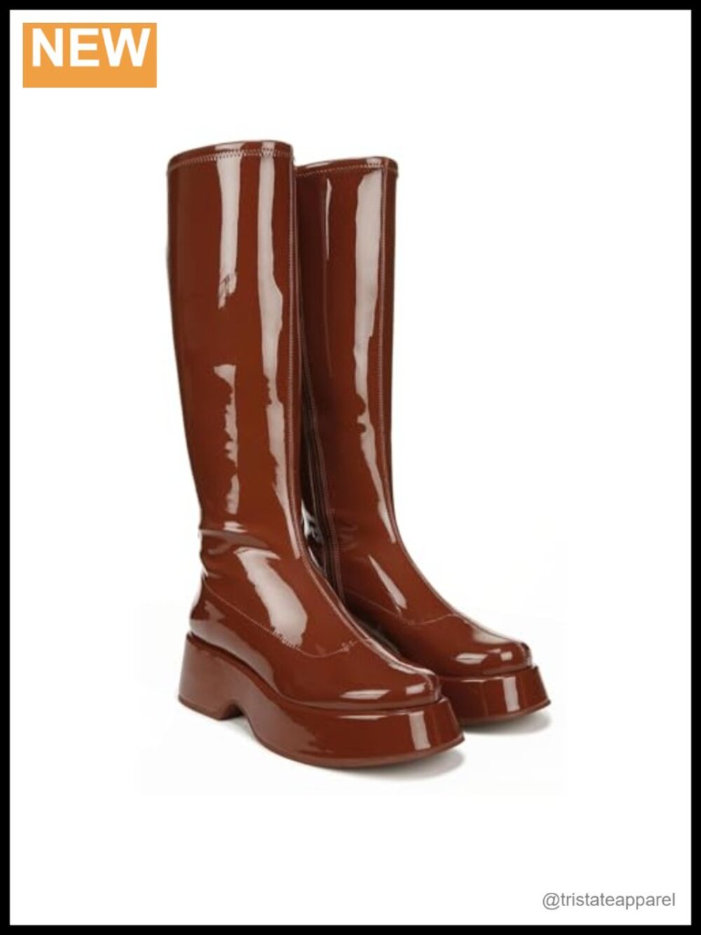 Knee High Boots Women's Stacked Heel Zip Closure Fitted Silhouette